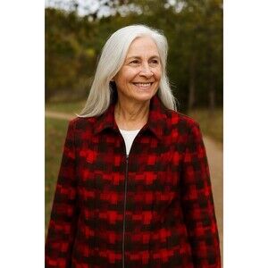 Emil Rutenberg Vintage Red Black Wool Mohair Blend Jacket Size M EUC!!